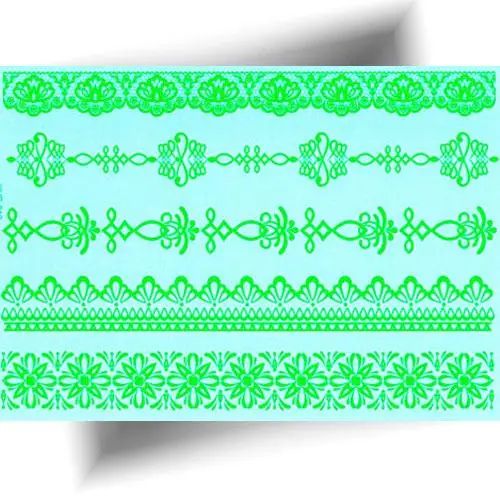 Tatouages bracelets fluorescents verts, brillants sous lumière noire, accessoires éphémères pour soirées et événements festifs.