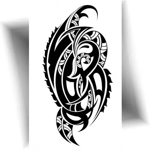 Tatouage temporaire noir au motif tribal maori inspiré de l’art polynésien.