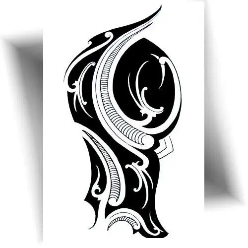 Tatouage maori tribal éphémère – motif noir temporaire pour bras, mollet, cuisse et dos