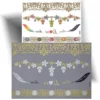 Tatouage métallisé plume strass