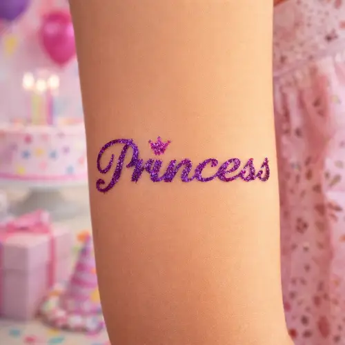 Tatouage pailleté princesse