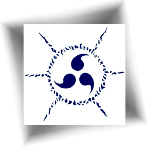 Tatouage sharingan au jagua, petit tatouage semi-permanent bleu nuit, inspiré de Naruto