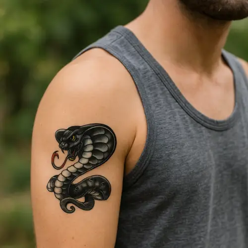 Tatouage éphémère cobra