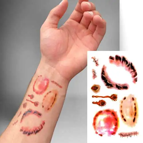Tatouage temporaire morsure réaliste avec 9 motifs pour Halloween