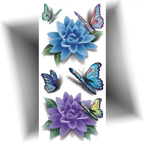 Tatouage temporaire nénuphar 3D réaliste effet relief sur la peau