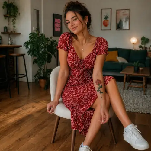 tatouage éphémère rose rouge