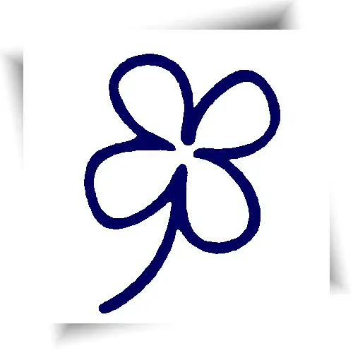 Tatouage semi-permanent trèfle à 4 feuilles au jagua avec un rendu bleu nuit ultra réaliste.